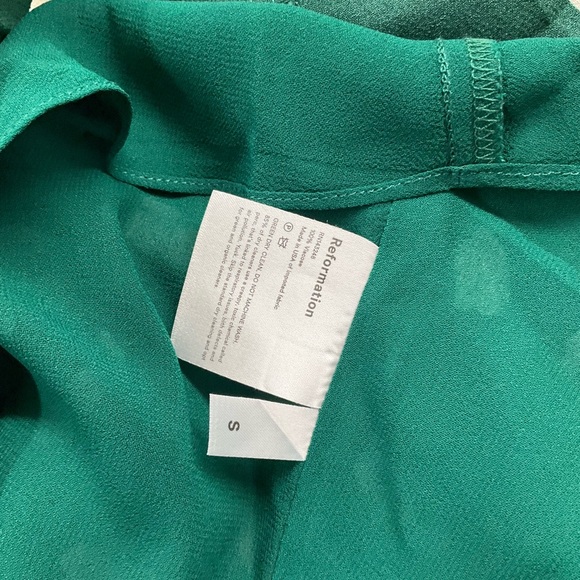 Reformation Green White Mulberry Wrap Dress S - Picture 5 of 5